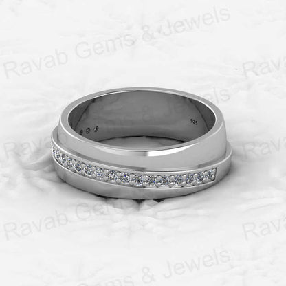 Top Selling 925 Sterling Silver Vermeil Eternity Band Solitaire Micro Pave CZ Diamond Women's Ring Personalized Fine Jewelry