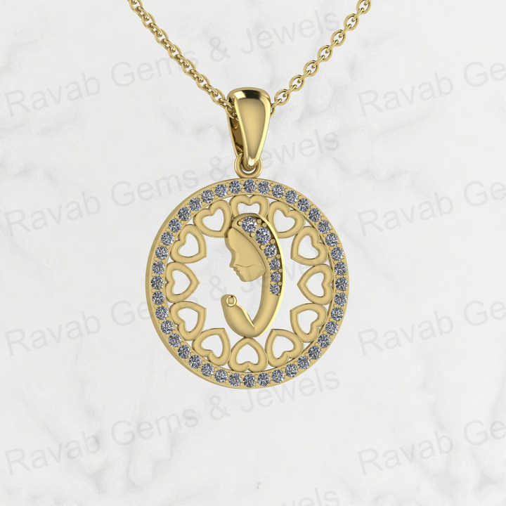 Best Quality Solid 925 Sterling Silver 20mm Holy Virgin Women in Prayer Pendant Necklace Keepsake Jewelry With 18" Inches Chain