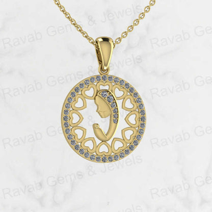 Best Quality Solid 925 Sterling Silver 20mm Holy Virgin Women in Prayer Pendant Necklace Keepsake Jewelry With 18" Inches Chain