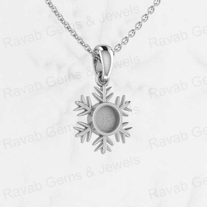 925 Sterling Silver 20mm Flower Of Life Nature Lover Pendant Semi Mount Blank Setting Resin Ashes Work Necklace Jewelry Findings