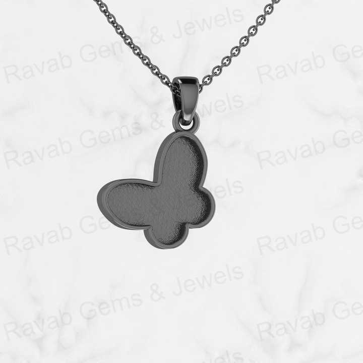 Genuine 925 Silver 17mm Dainty Butterfly Semi Mounting Blank Base Charm Pendant Setting for Resin & Ashes Work Keepsake Jewelry