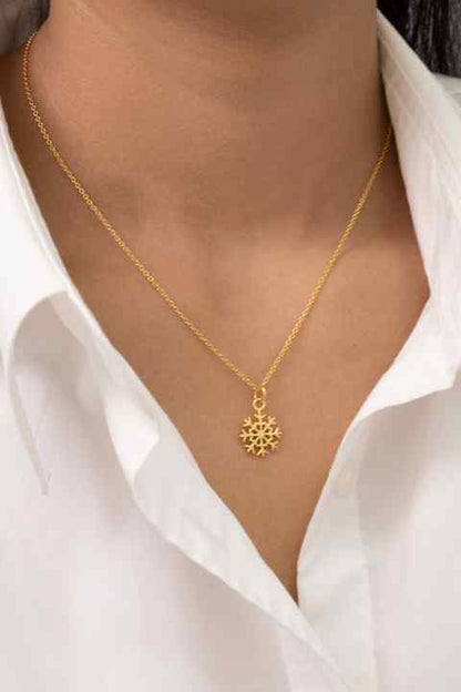 Valentine Sale Solid 925 Sterling Silver 14k Gold Plated Snowflake Charm Vermeil Eternity for Women Fine Handmade Gift Jewelry