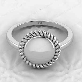 Top Selling Genuine 925 Silver Gold Vermeil Eternity American Rope Beaded Round Circle Statement Chunky Signet Ring Fine Jewelry