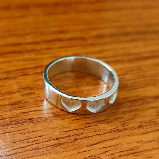 925 Sterling Silver 5mm Heart Shape Band Semi-Mount Blank Setting Ring Good For Ashes & Resin Fill Keepsake DIY Fine Jewelry