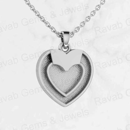 Genuine 925 Silver 22mm Blank Double Heart Charm Pendant Setting for Ashes Resin Memorial Breastmilk Keepsake Jewelry Findings
