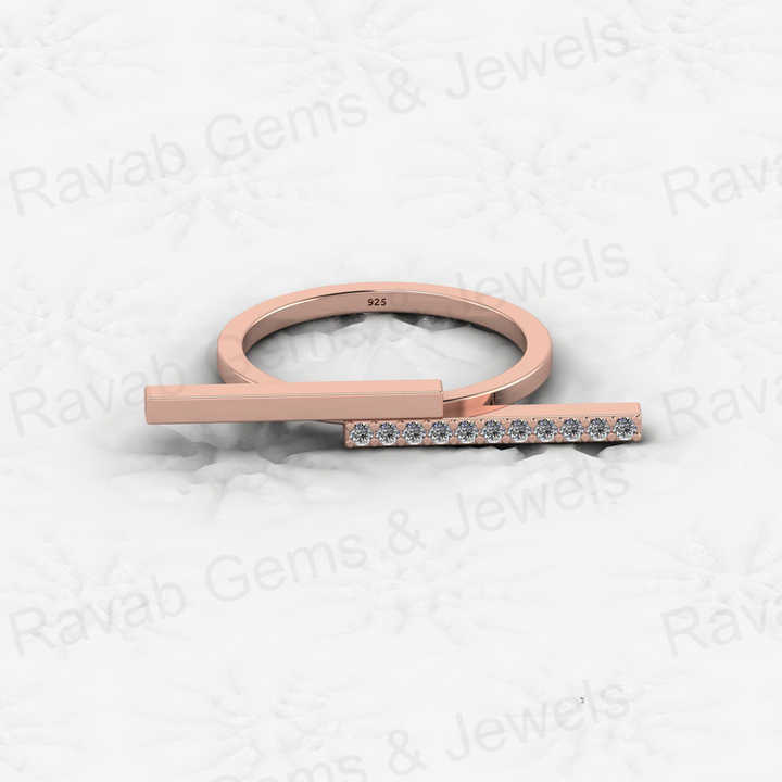 High Quality 925 Sterling Silver Eternity Band Horizontal Line Bar CZ Minimalist Gold Vermeil Rhodium Women's Ring Fine Jewelry