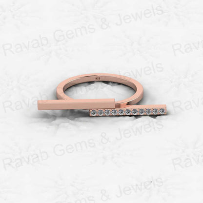 High Quality 925 Sterling Silver Eternity Band Horizontal Line Bar CZ Minimalist Gold Vermeil Rhodium Women's Ring Fine Jewelry