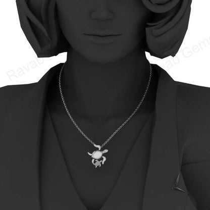 Genuine 925 Silver Mom & Baby Tortoises Marquise Semi Mount CZ Charm Pendant Setting for Ashes & Resin Work Breastmilk Jewelry