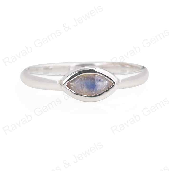 Valentine Sale Solid 925 Sterling Silver Natural Labradorite Marquise Shape Bezel Setting Ring For Women Fine Handmade Jewelry