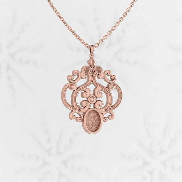 Genuine 925 Sterling Silver 25mm Vintage Filigree Design Semi Mounting Blank Base Charm Pendant Setting for Jewelry Finding