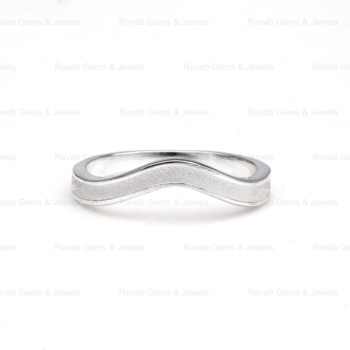 High Quality 925 Solid Silver Curved Wide Band Channel Semi Mount Blank Bezel Setting Ring Keepsake Jewelry Findings Components