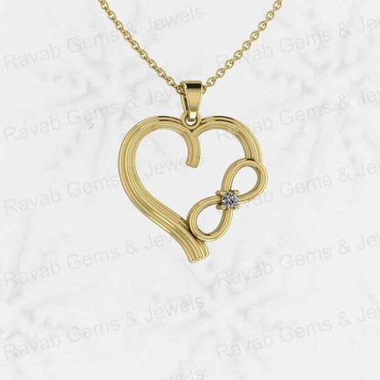 Best Selling Genuine 925 Silver 22mm Love Heart & Infinity With CZ Personalized Women's Charm Pendant Necklace Fine Jewelry