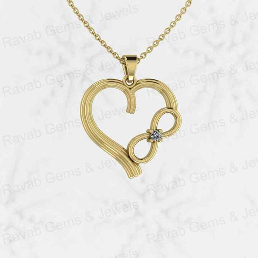 Best Selling Genuine 925 Silver 22mm Love Heart & Infinity With CZ Personalized Women's Charm Pendant Necklace Fine Jewelry