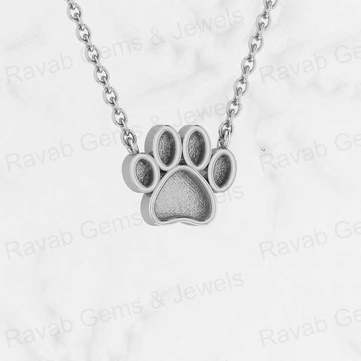 Solid 925 Sterling Silver 14mm Baby Dog Foot Print Semi Mount Blank Base Charm Pendant for Resin & Ashes Work Jewelry Components