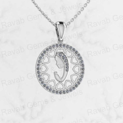 Best Quality Solid 925 Sterling Silver 20mm Holy Virgin Women in Prayer Pendant Necklace Keepsake Jewelry With 18" Inches Chain