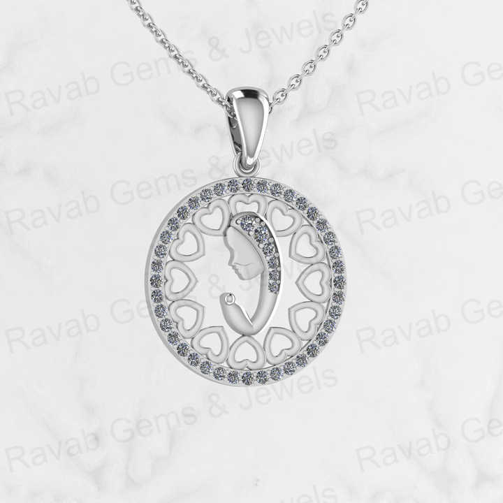 Best Quality Solid 925 Sterling Silver 20mm Holy Virgin Women in Prayer Pendant Necklace Keepsake Jewelry With 18" Inches Chain