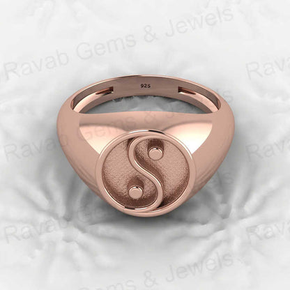 Best Quality Solid 925 Sterling Silver Yin Yang Symbol Semi Mount Blank Setting Ring Good for Resin & Ashes Work Keepsake