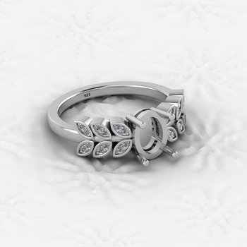 Elegant Designer Ring Component High Quality 925 Sterling Silver 6x8mm Oval Semi Mount Fashionable Jewelry Findings Components