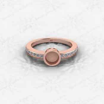 Genuine 925 Sterling Silver Wedding Design CZ Semi Mount Blank Setting Ring Good for Resin & Ashes Work Keepsake DIY Jewelry