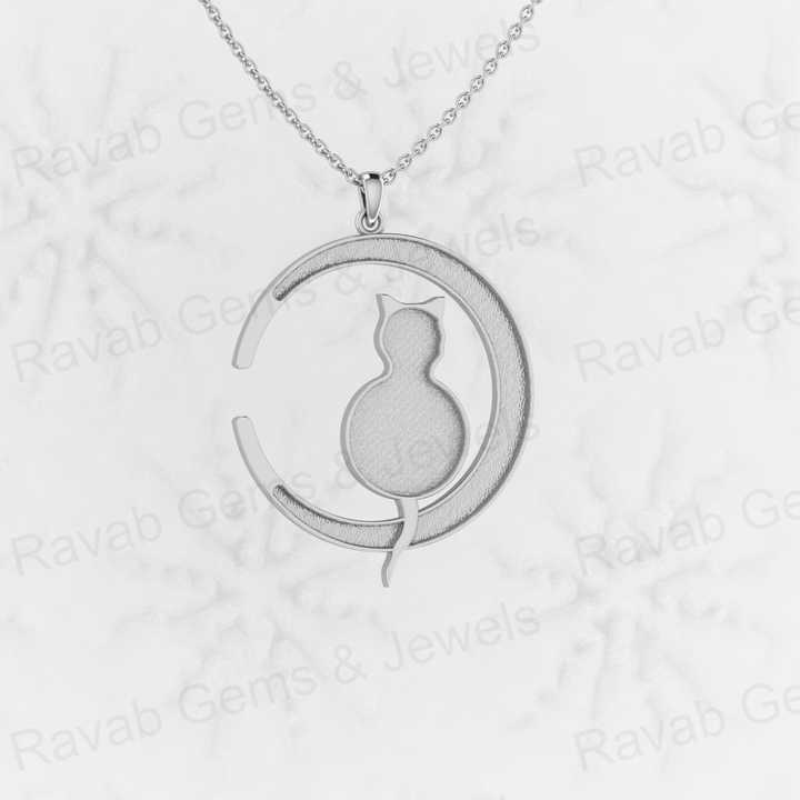 High Quality Solid 925 Silver 32mm Round With Cat Animal Blank Semi Mount Charm Pendant Setting Resin & Ashes Keepsake Jewelry