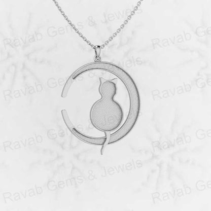 High Quality Solid 925 Silver 32mm Round With Cat Animal Blank Semi Mount Charm Pendant Setting Resin & Ashes Keepsake Jewelry