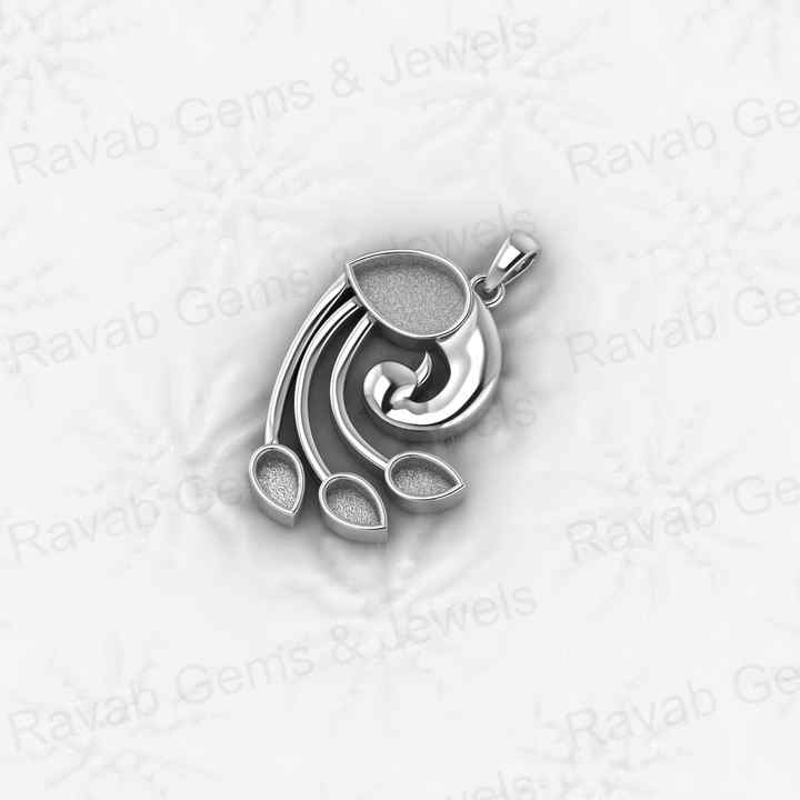 Best Quality 925 Sterling Silver 25mm Peacock Design Pear Semi Mount Blank Base Charm Pendant Setting Resin & Ashes Work Jewelry