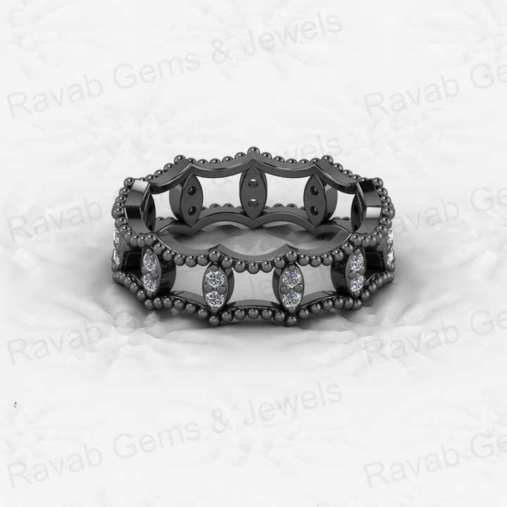 Hot Selling Genuine 925 Sterling Silver Gold Vermeil Twisted Circle Beaded Infinity Eternity Band CZ Women Ring for Fine Jewelry
