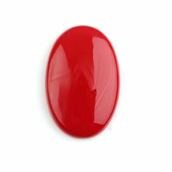 Top Selling 20x30mm Polish Quartz Synthetic Red Coral Oval Shape Flatback Cabochons Wholesale Loose Gemstone for Jewelry Making