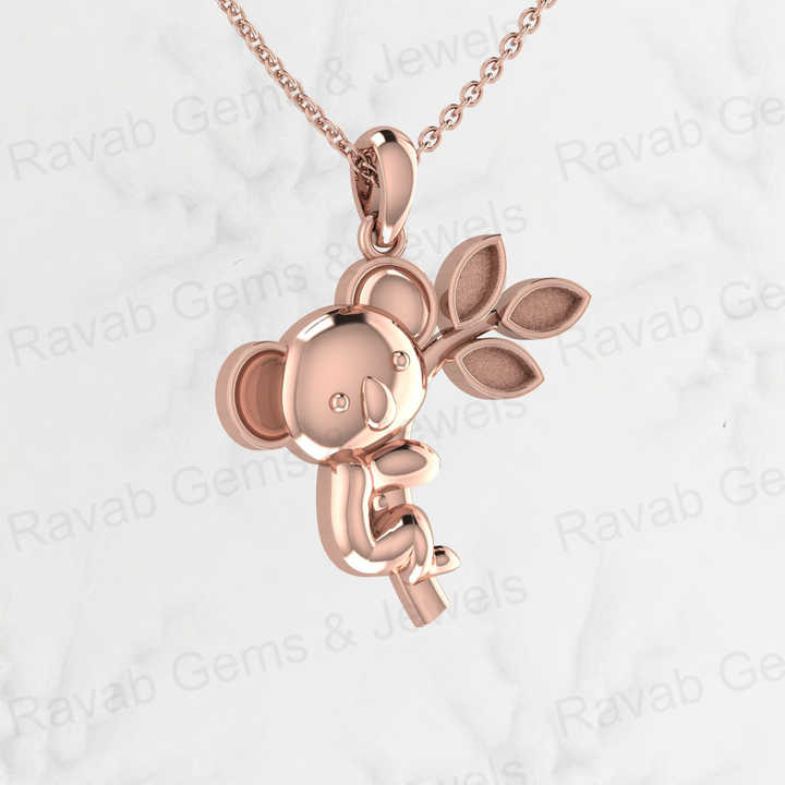 Top Quality Sterling Silver30x25mm Koala Bear Leaf Blank Semi Mount Blank Setting Charm Pendant for Resin & Ashes Work Jewelry