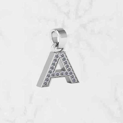 Genuine 925 Sterling Silver Diamond Zircon Personalized Alphabet a Initial Letter Charm Pendant Necklace With Chain Fine Jewelry