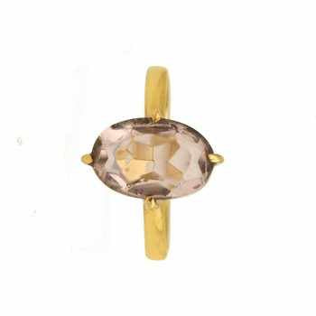 925 Sterling Silver Prong Ring for Women Gold Plated Transparent Pink Crystal Amazing Morganite Quartz Gemstone Jewelry Parties