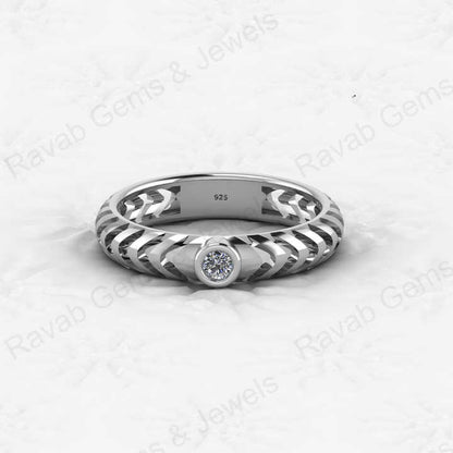 Genuine 925 Sterling Silver 8x10mm Bezel Setting Beaded Design Semi-Mount Blank Setting Handmade Custom Fine Ring For Women (Copy)