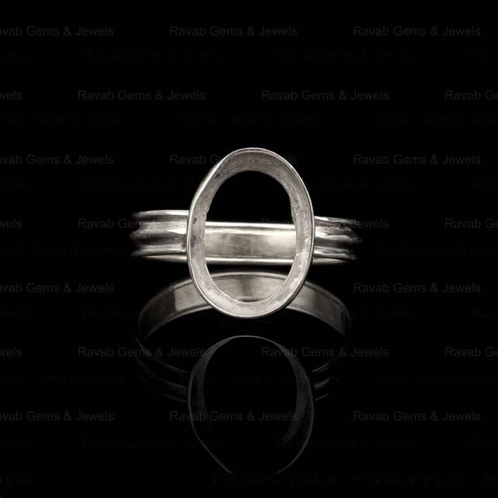 2024 High Quality Genuine 925 Sterling Silver 8x10mm Oval Semi Mount Blank Bezel Setting Ring Good for Gemstone Findings Jewelry