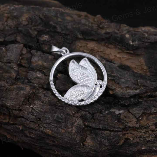 Top Quality Handmade 925 Silver 17mm Butterfly in Round Blank Charm Pendant Setting Breast Milk DIY Memorial Keepsake Jewelry