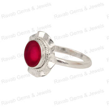 Superb Quality Handmade 10mm Ruby Quartz Ring Solid 925 Sterling Silver Twisted Bezel Setting Hammered Finish Unisex Parties