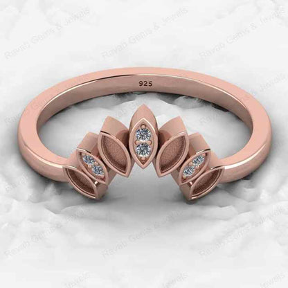 Genuine 925 Sterling Silver Marquise Semi Mounts 2x4-3x5mm Crown Ring Resin Breastmilk Ashes Jewelry Findings Components