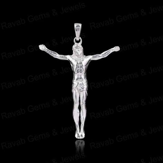 Handmade 925 Silver Catholic Crucifix Top Selling Religious Jesus Medallion Cross Women's Fine Charm Pendants Christian Jewelry