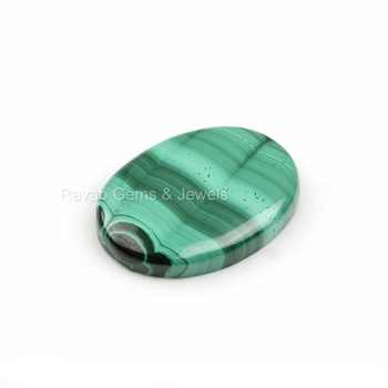 Best Selling 20x30mm Natural Polished Malachite Flatback Cabochon Smooth Oval Shape Calibrated Loose Gemstone for Jewelry Making