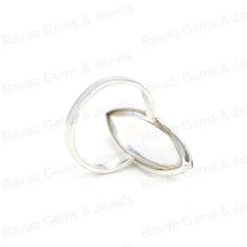 Best Selling 925 Sterling Silver Solid & Handmade 10x30mm Marquise Bezel Setting Crystal Ring for Women Daily Wear Jewelry