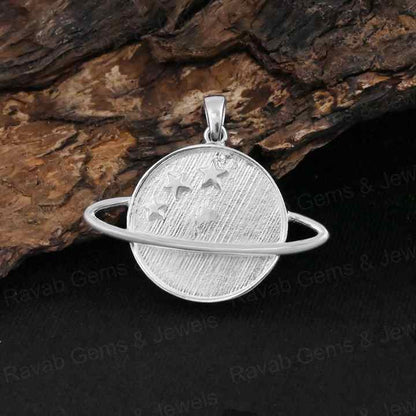 High Quality Solid 925 Silver 20mm Round Saturn Planet Star Blank Collet Pendant Setting Ashes Resin Keepsake Breastmilk Jewelry