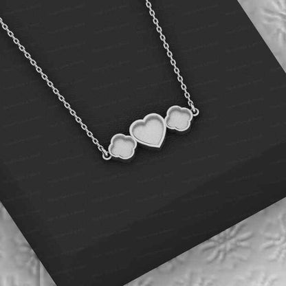 Superb 925 Silver Semi Mount Charm Pendant Setting Heart Clover Bezel Cup Chain Resin Ashes Work Jewelry Findings Components