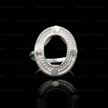 925 Silver Cocktail Ring 8x10mm Oval Shape High Quality Semi Mount Blank Bezel Setting Ashes Jewelry Findings Components