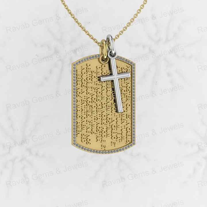 Best Selling 925 Silver With CZ Engraved Lords Catholic Prayer Crucifix Religious Cross Charm Pendant for Christian Fine Jewelry