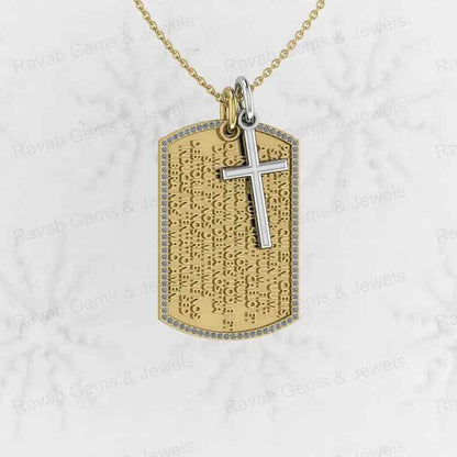Best Selling 925 Silver With CZ Engraved Lords Catholic Prayer Crucifix Religious Cross Charm Pendant for Christian Fine Jewelry