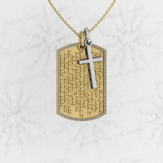 Best Selling 925 Silver With CZ Engraved Lords Catholic Prayer Crucifix Religious Cross Charm Pendant for Christian Fine Jewelry