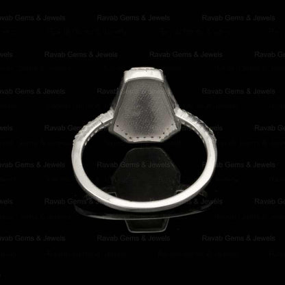 Best Quality Sterling Solid Silver 10x7mm Coffin Zircon Semi Mount Blank Bezel Setting Ring for Keepsake Breastmilk DIY Jewelry