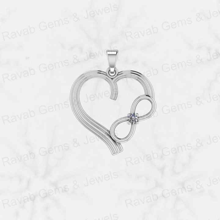 Best Selling Genuine 925 Silver 22mm Love Heart & Infinity With CZ Personalized Women's Charm Pendant Necklace Fine Jewelry