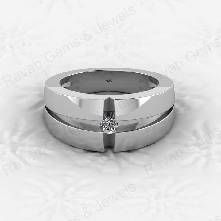 Christmas Sale Solid 925 Sterling Silver CZ Moissanite Round Brilliant Cut Solitaire Wedding Band Fine Gemstone Jewelry