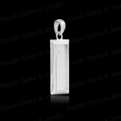 High Quality 925 Silver Rectangle Collet Cup Charm Blank Pendant Cabochon Setting Ashes & Resin Work Keepsake Breastmilk Jewelry