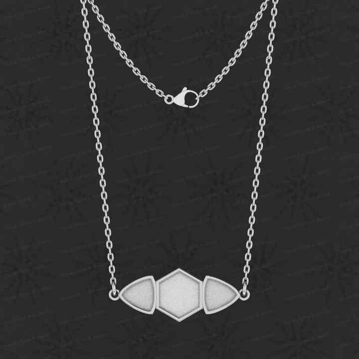 High Quality 925 Silver Hexagon Trillion Collet Cup Lobster Chain Necklace Setting for Resin Ashes Jewelry Findings & Components